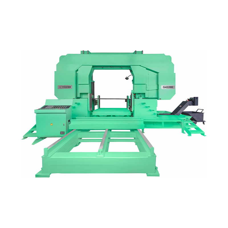 منشار شريطي نصف أوتوماتيكي بجسر مزدوج العمود